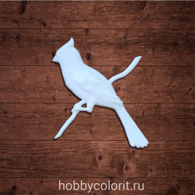 декор из пластика, "Хохлатая птица малая", Размер 2,5х3 см