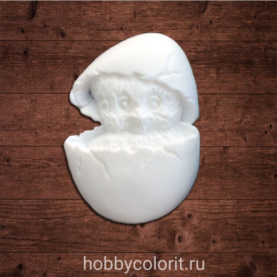 декор из пластика, "Цыпленок в яйце", Размер 2,8х3,9 см