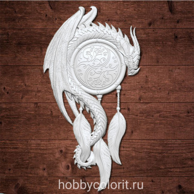 "Ловец снов с драконом" (L), Размер 68х130 мм.