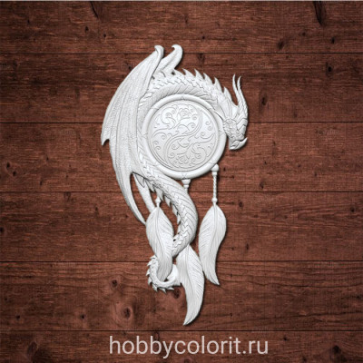 "Ловец снов с драконом" (S), Размер 27х50  мм.