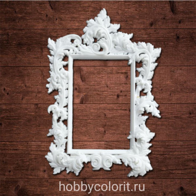 декор из пластика, "Прямоугольный багет в стиле рококо", Размер внешний 48х70 мм Размер внутренний 24х38 мм